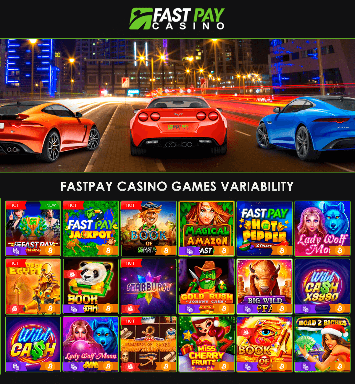 fastpay casino games variability