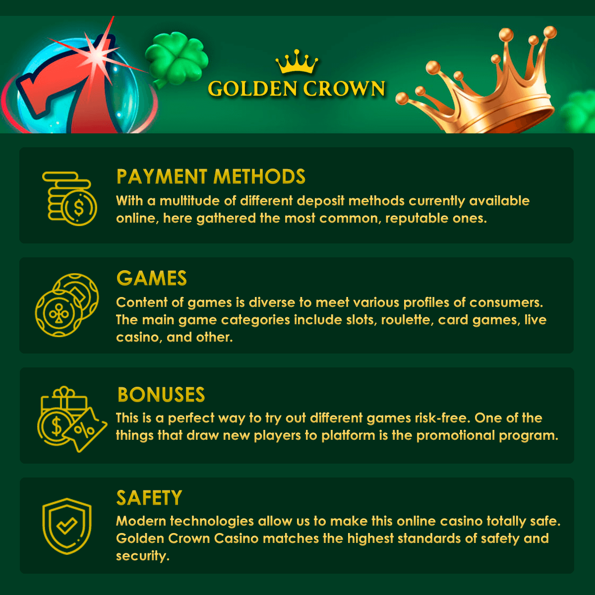 golden crown casino benefits
