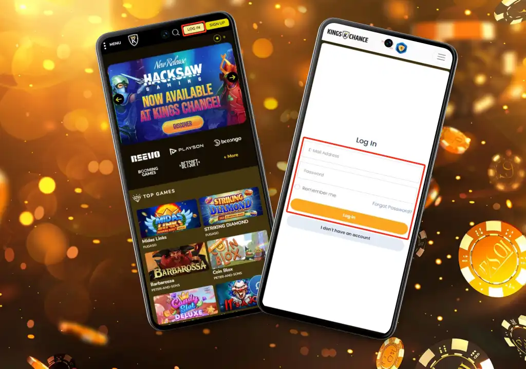 Login to Kings Chances casino