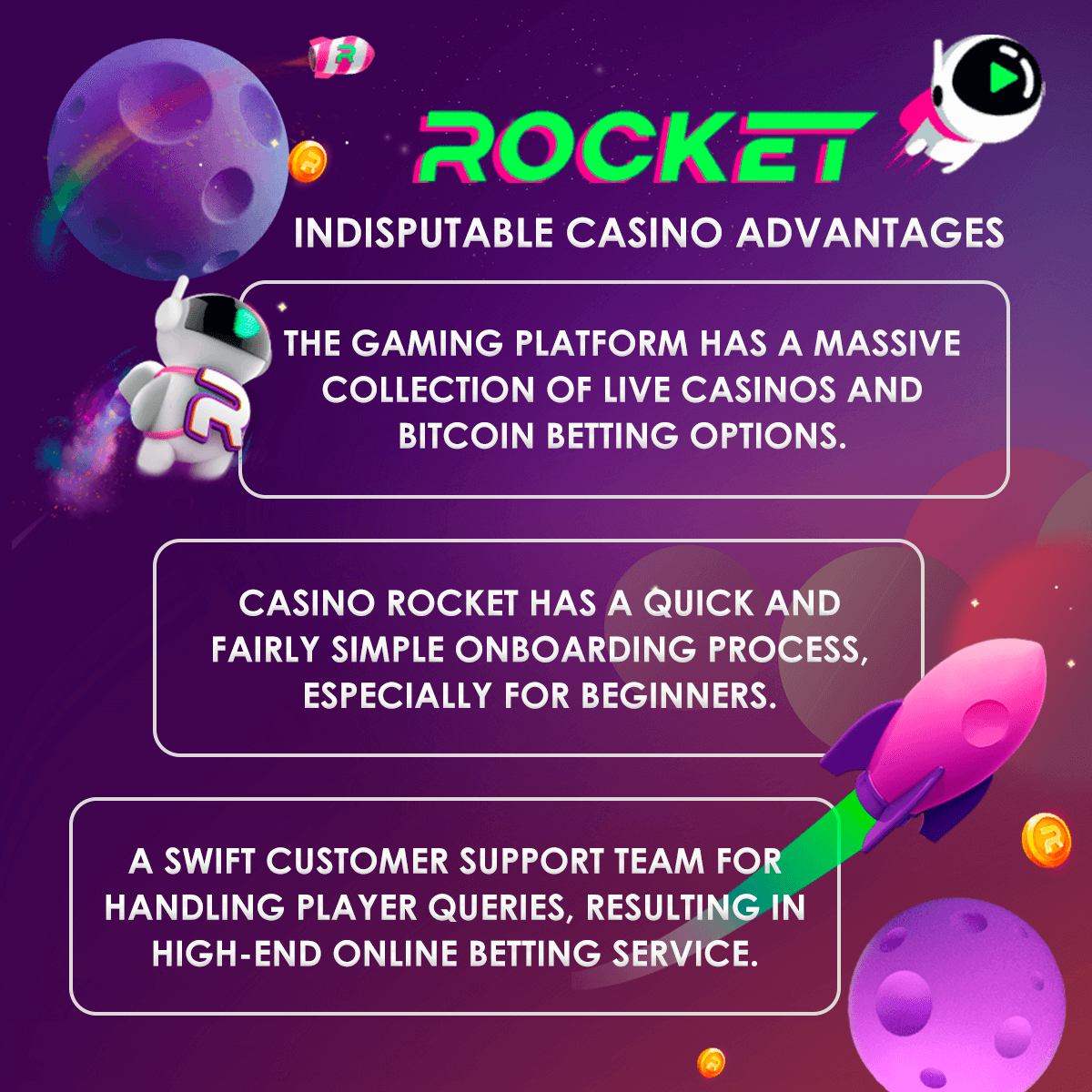 rocket casino advantages