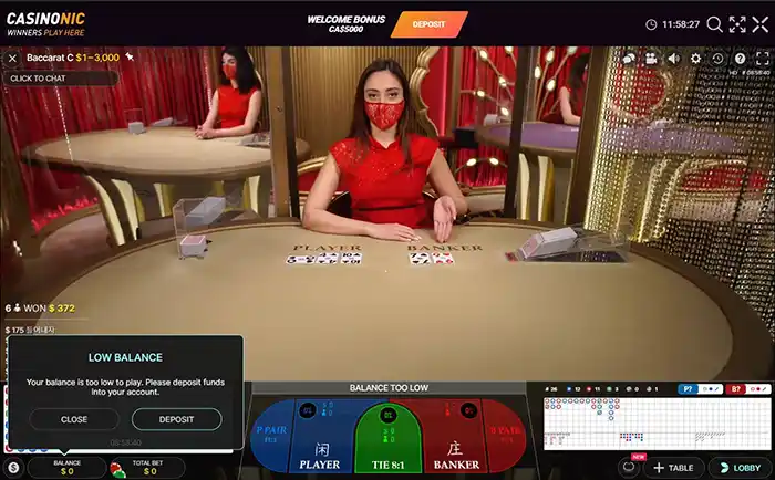 live casino in casinonic